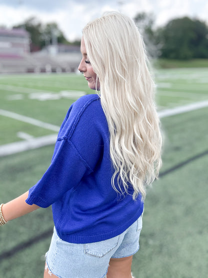 Royal Blue Sweater Top