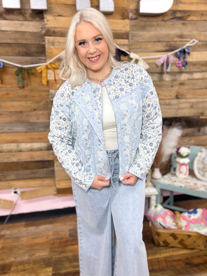 Blue Meadow Quilted Coat