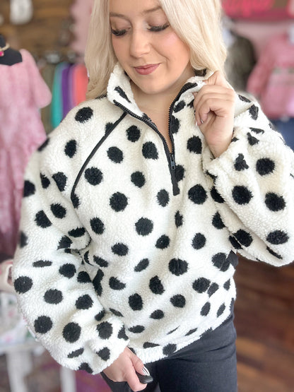 Polka Dot Sherpa Coat