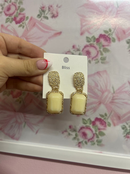 Cream Stone Dangles