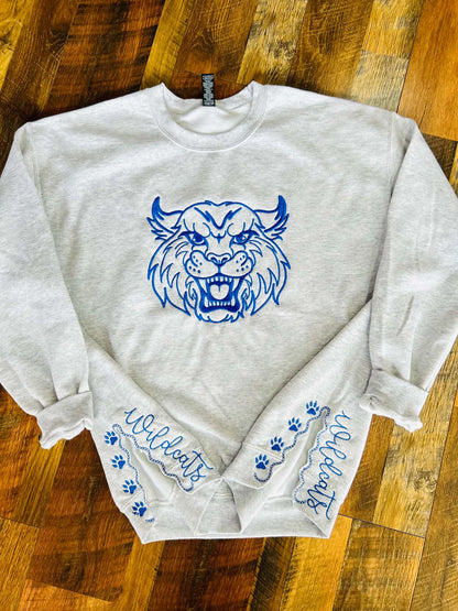 Wildcats Embroidered Side Split Crewneck