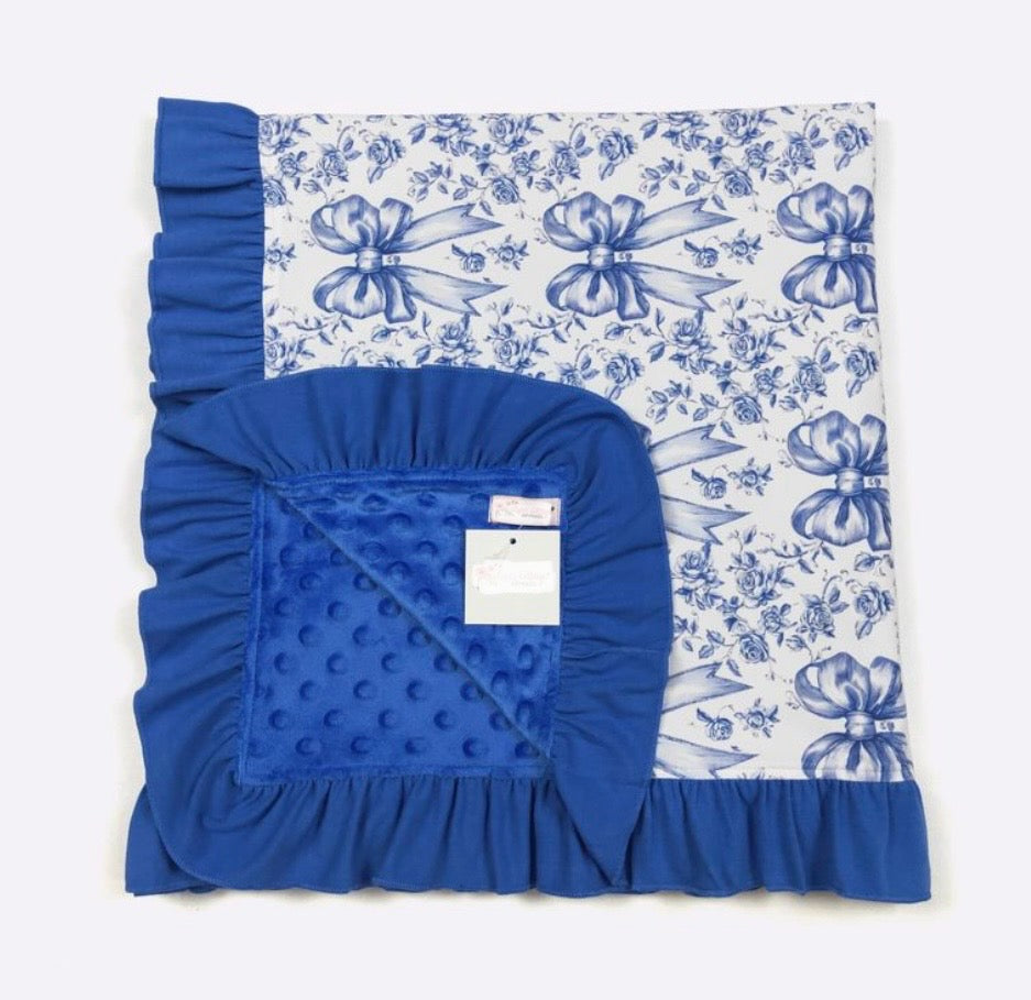 Blue Coquette Minky Blanket