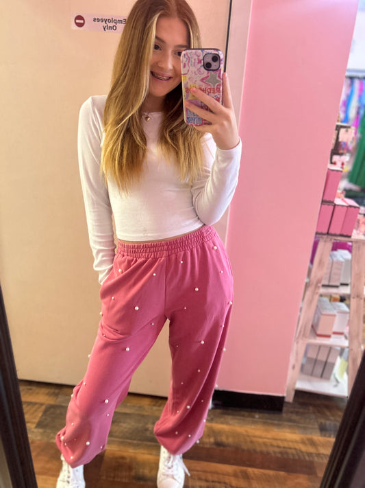 Pink Pearl Pocket Joggers