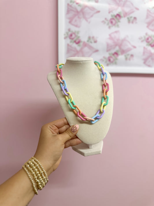 Rainbow Acrylic Chain Necklace