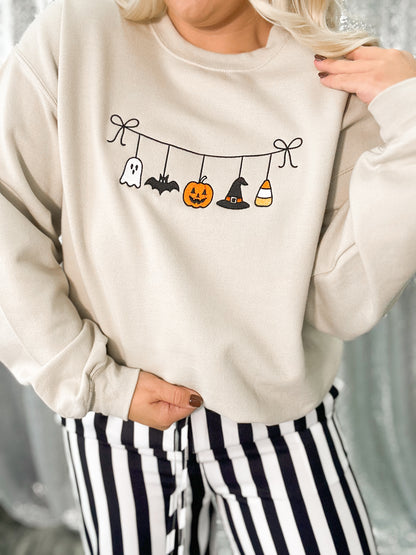 Spooky Garland Embroidered Sweatshirt