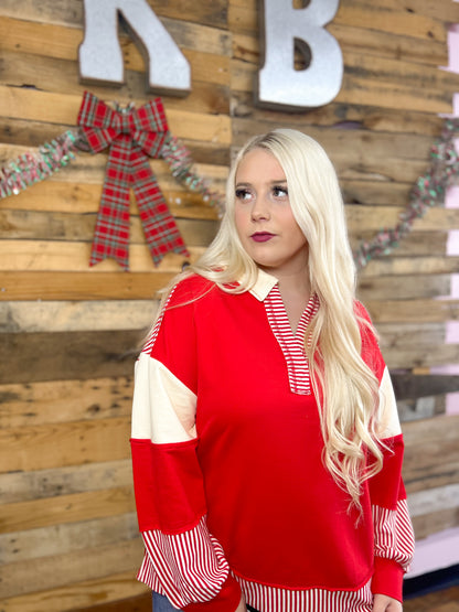 Candy Cane Colorblock Top