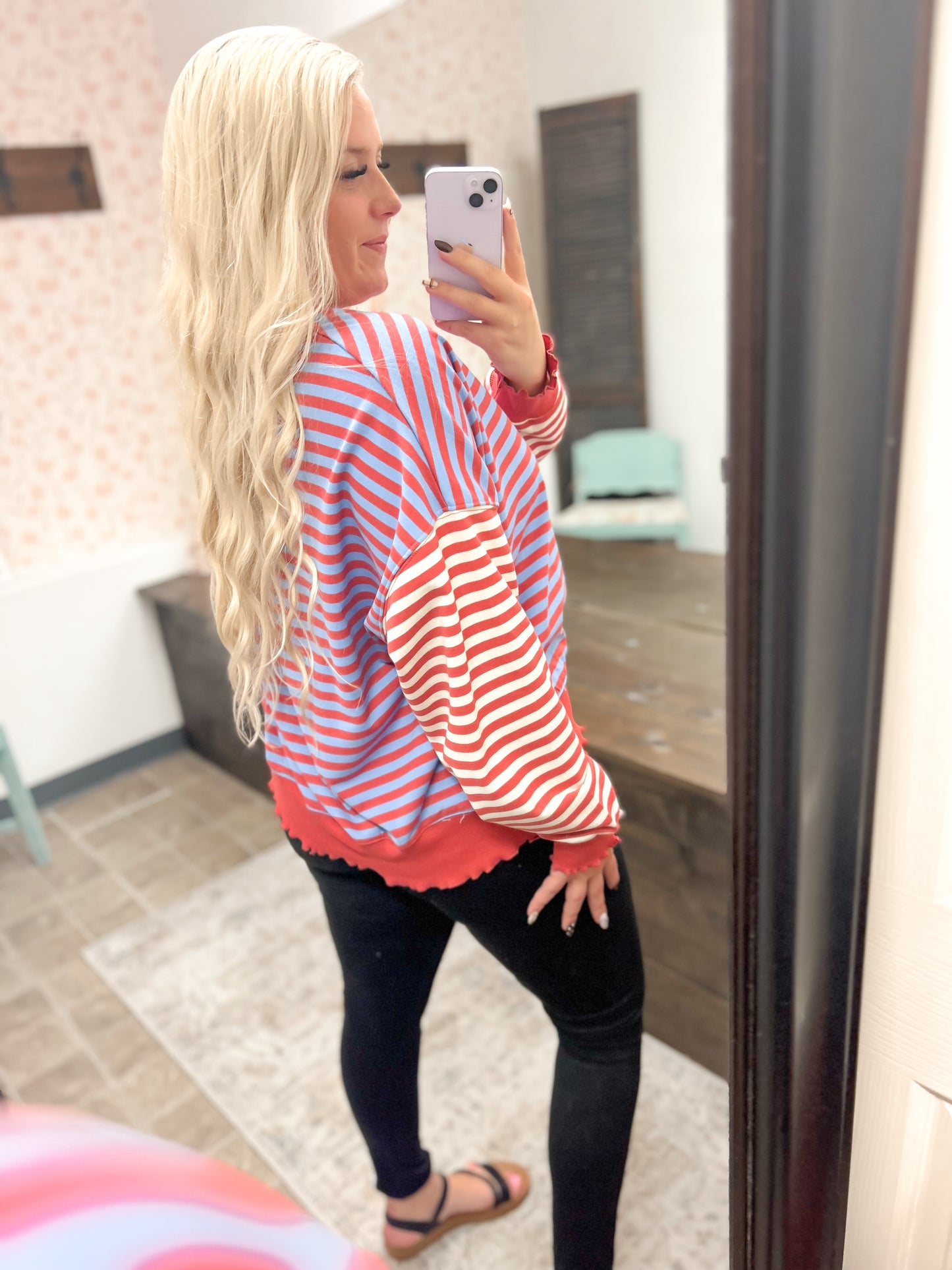 Sydney Striped Oversized Colorblock Top