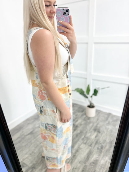 Denim Patchwork Overalls