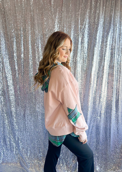 Vintage Star Plaid Hooded Pullover