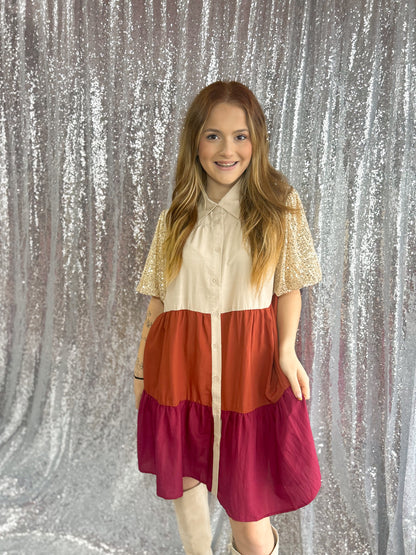 Harvest Wishes Colorblock Dress