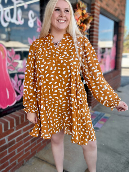 Mustard Dalmation Dress