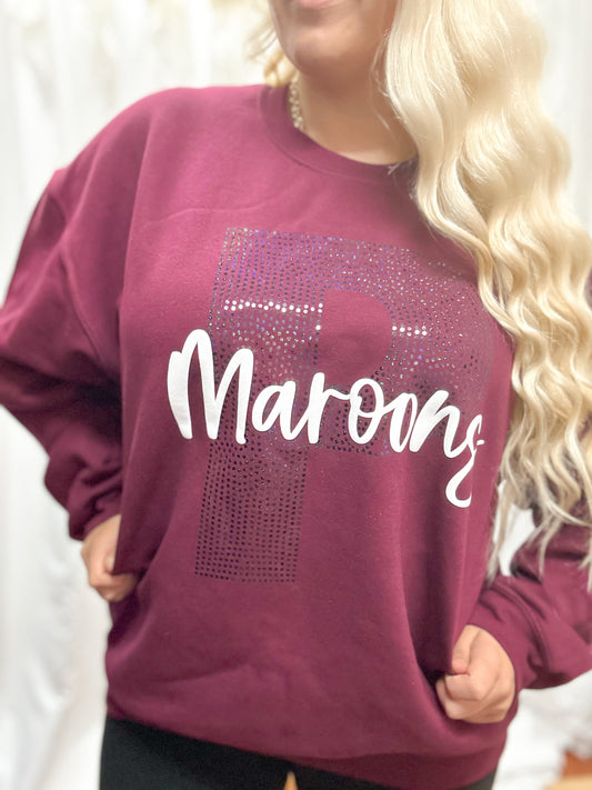Maroons “P” Bling Crewneck