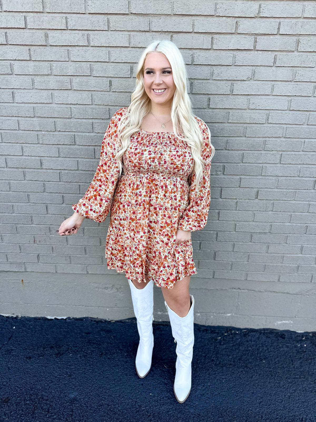 Fall Ditzy Floral Swing Dress