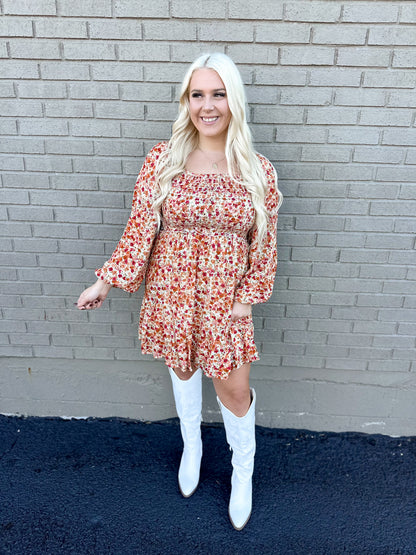 Fall Ditzy Floral Swing Dress