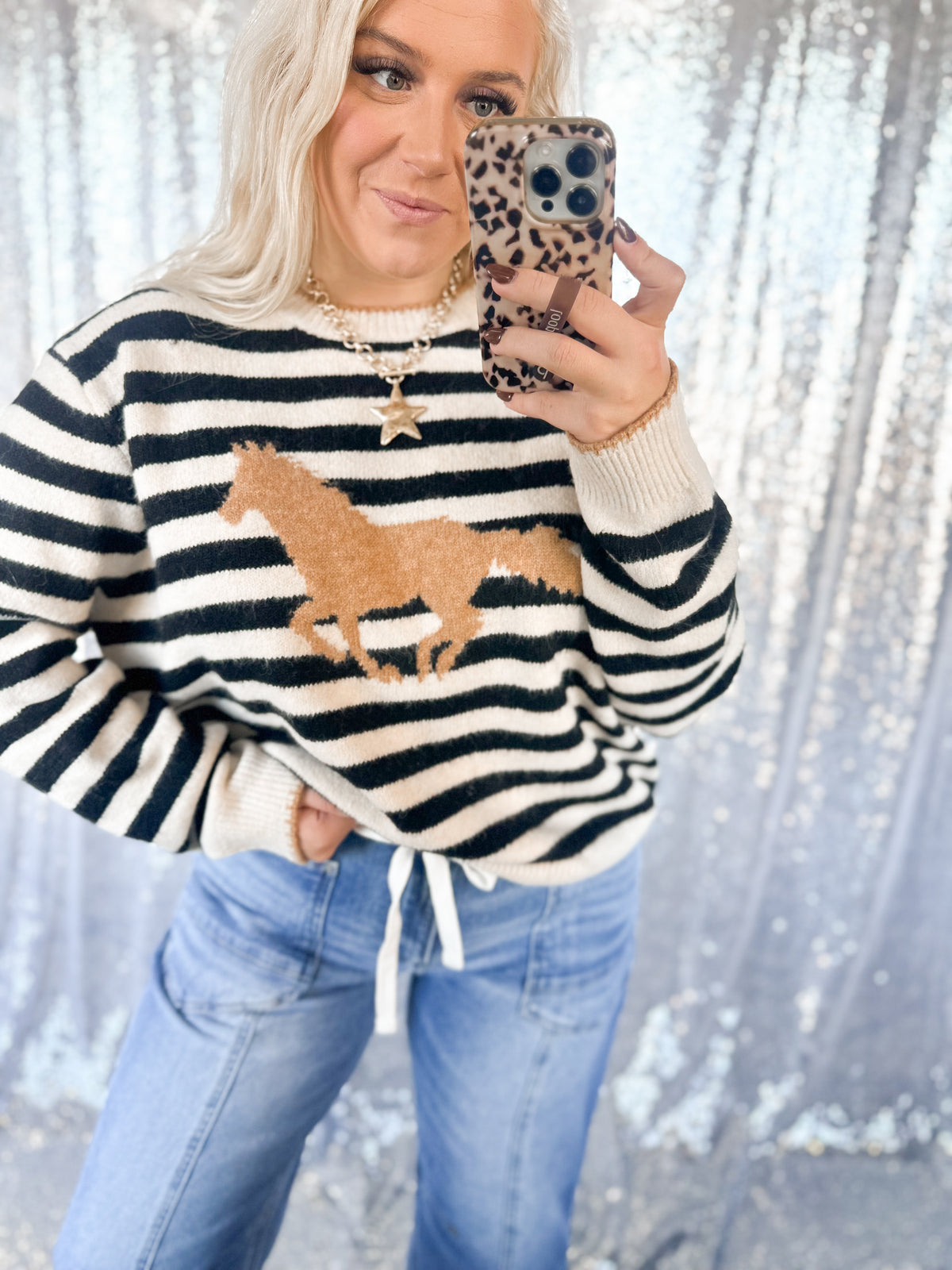 Striped Stables Sweater
