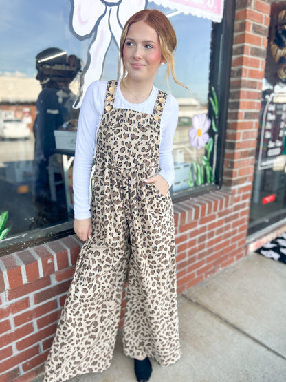 Leopard Overall Ribbed Jumpsuit
