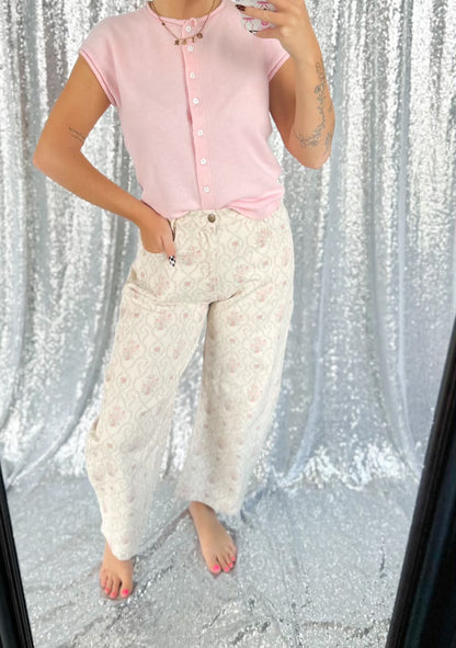 Love Shack Floral Straight Fit Jeans