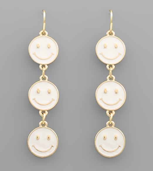White Smiley Dangles