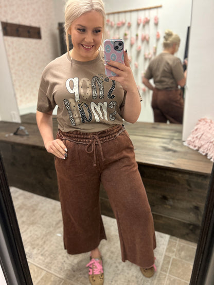 Zenana Fleece Acid Wash Sweatpants