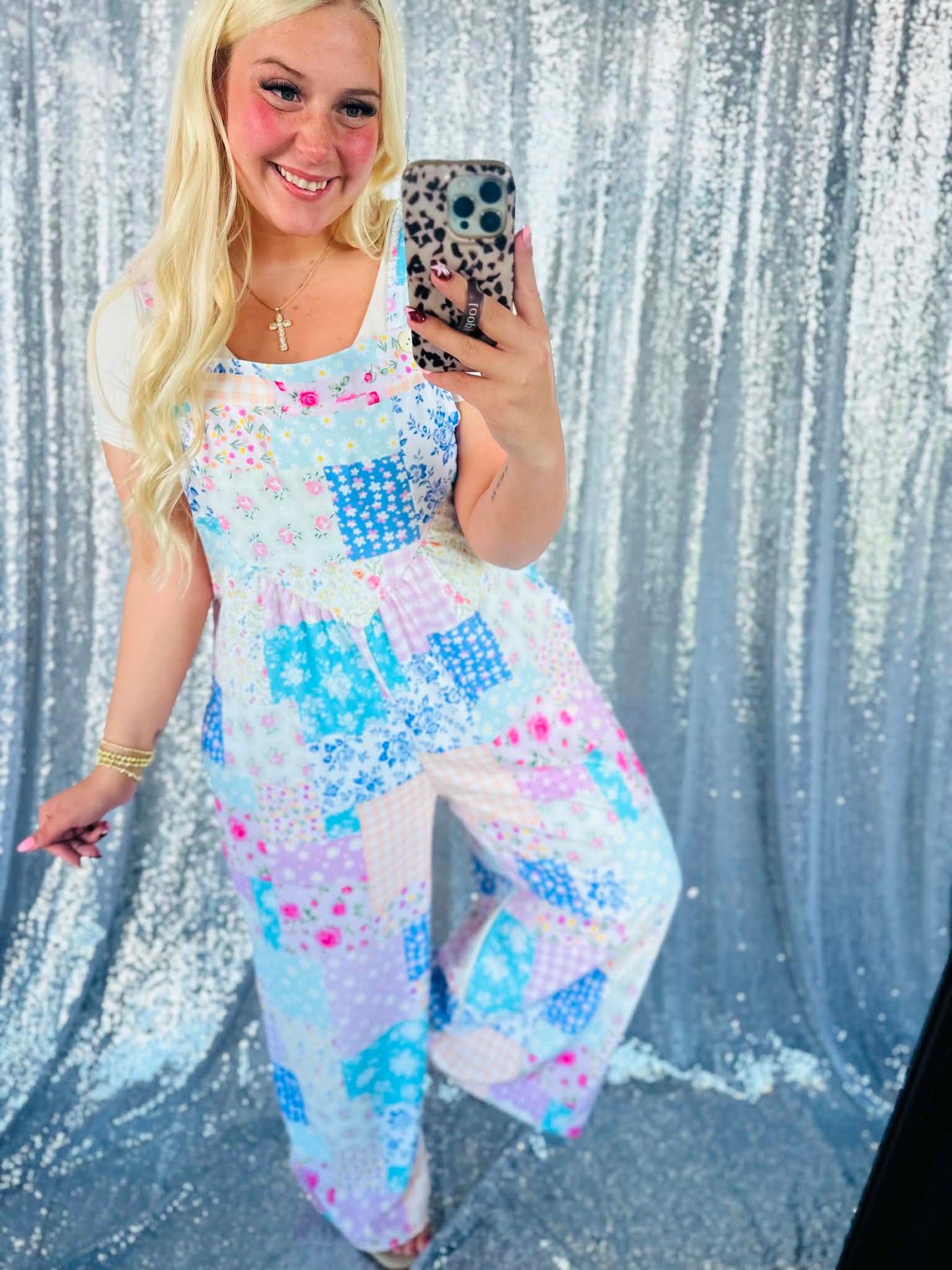 Pastel Patchwork Overall Jumpsuit