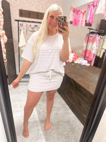 Lavender Striped Skort {Set}