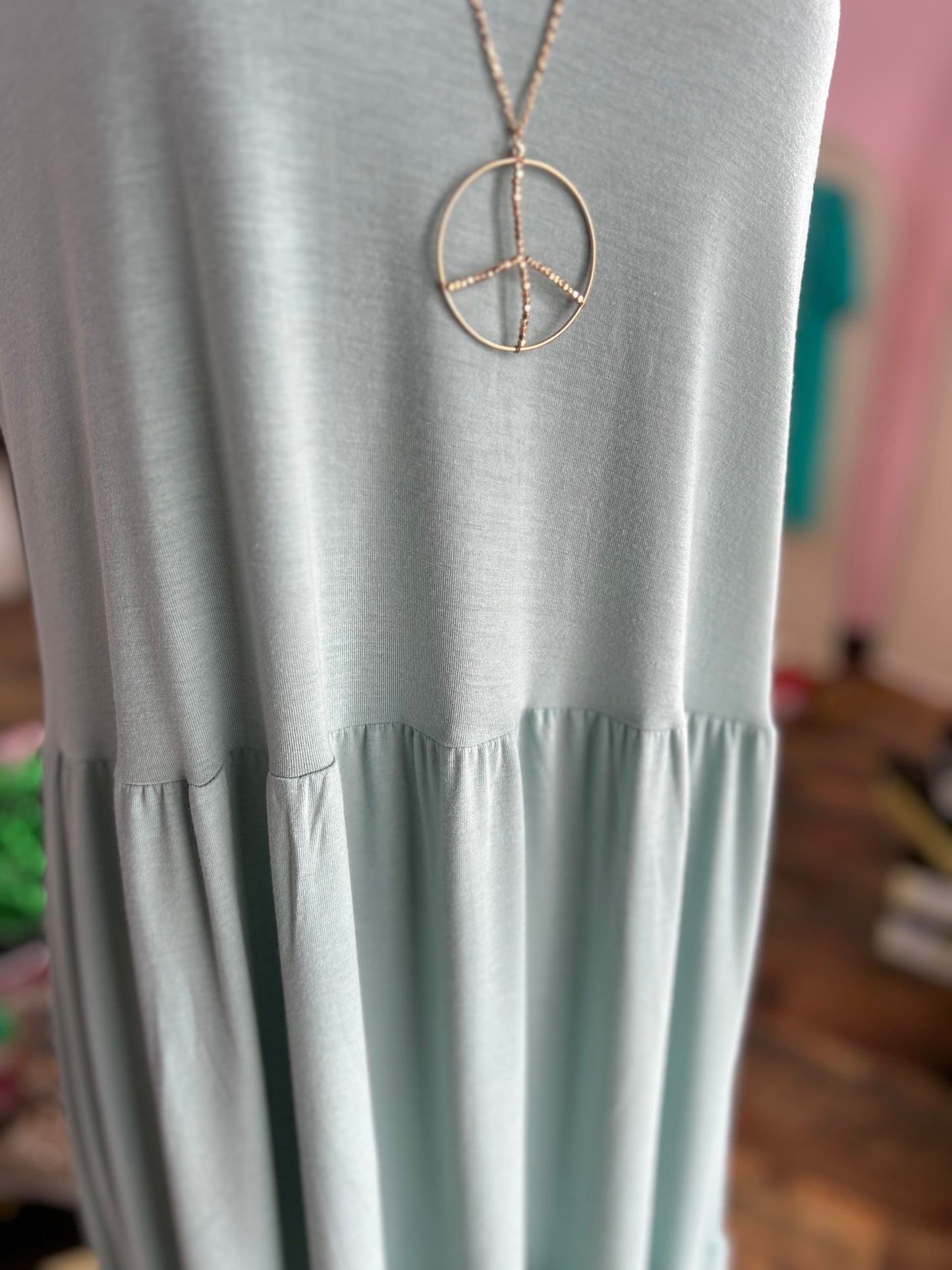 Tiered Babydoll Dress ( Sage)