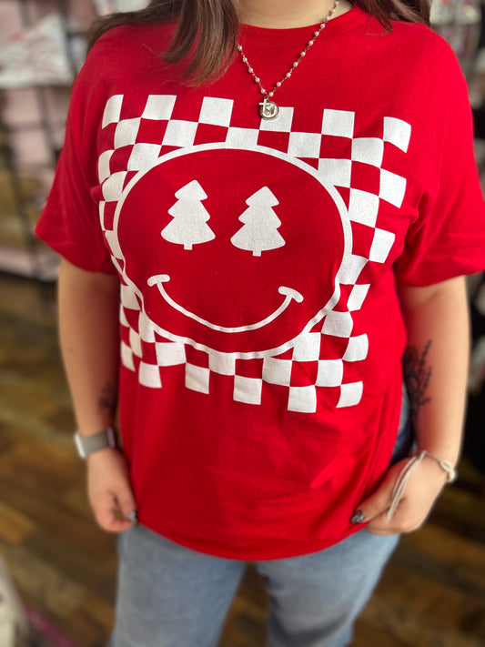 Christmas check tee