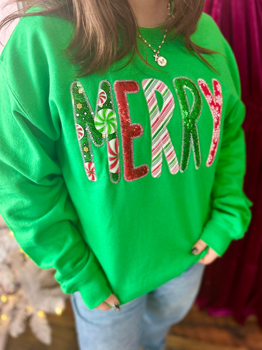 Merry appliqué Crewneck