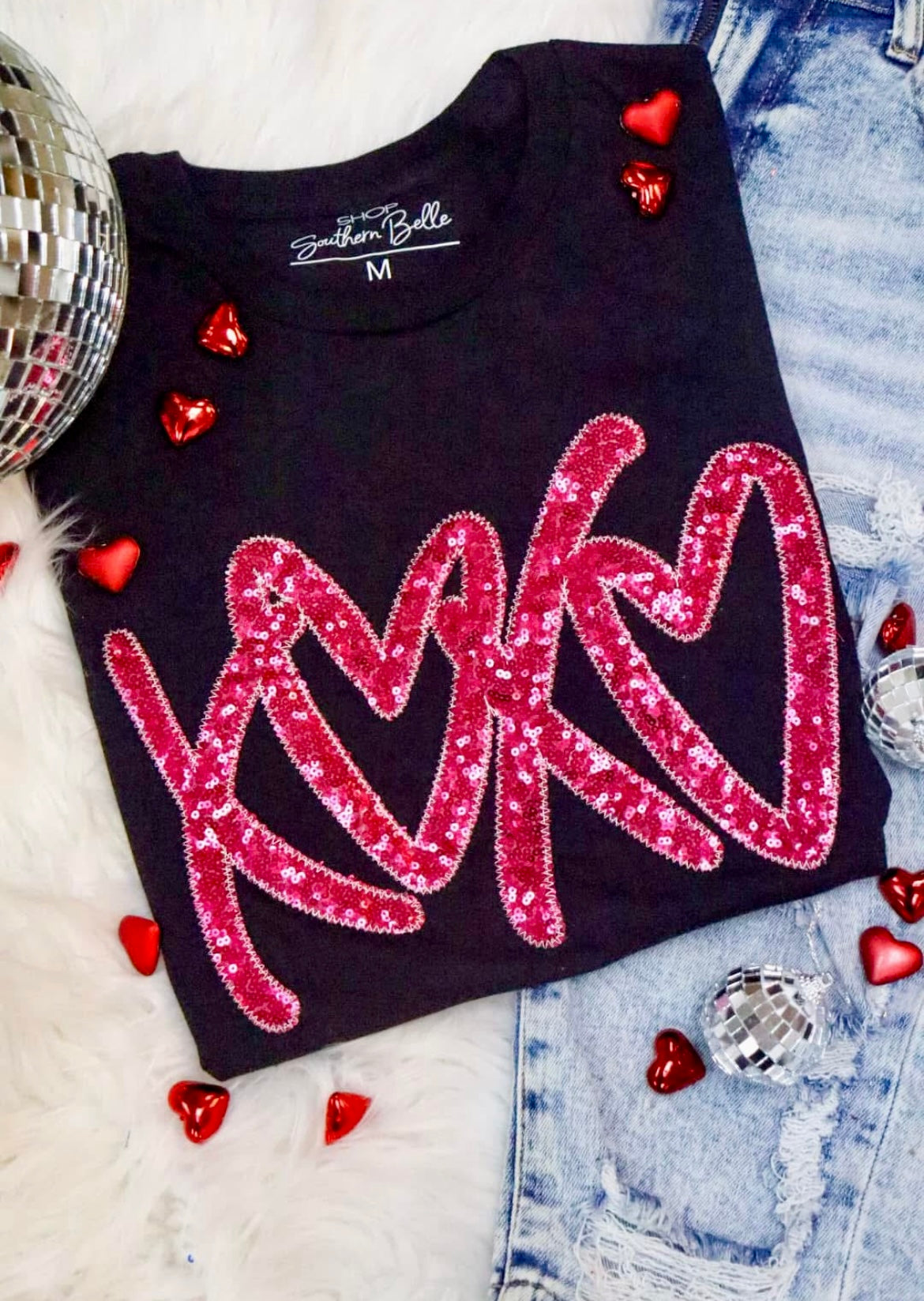 Black Love Cursive Embroidered Crewneck