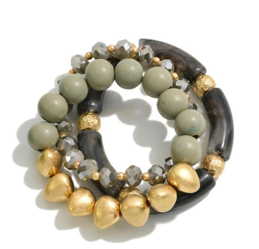 Charcoal Multi Bracelet Stacker
