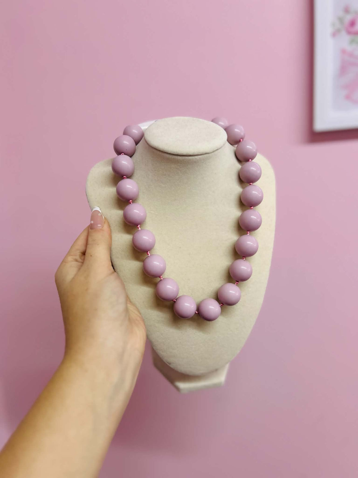 Chunky Plum Beaded Necklace