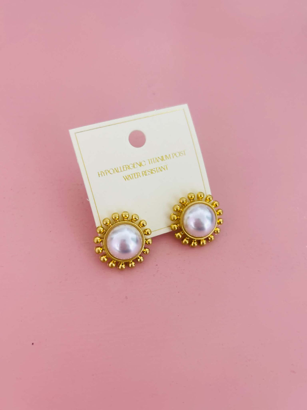 Gold Pearl Studs