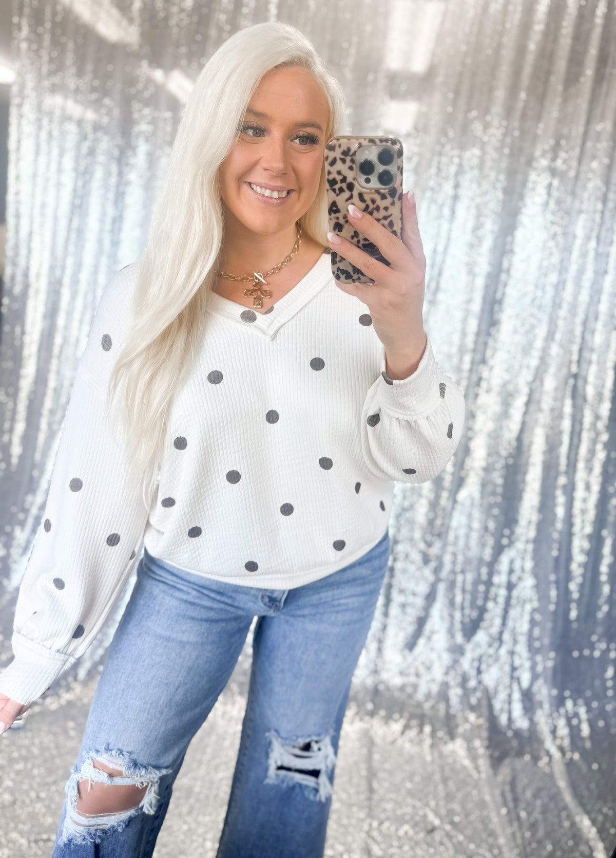 Chocalate & Cream Polka Dot Longsleeve