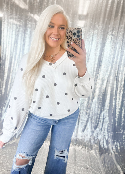 Chocalate & Cream Polka Dot Longsleeve
