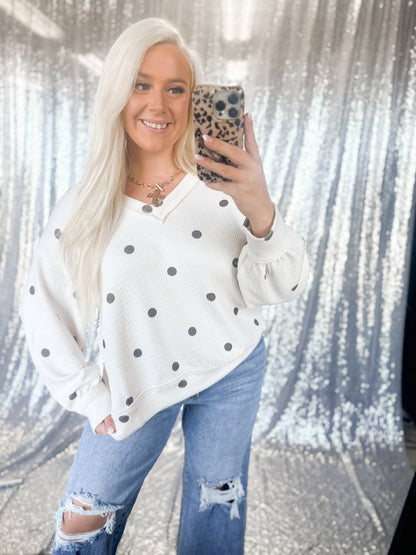 Chocalate & Cream Polka Dot Longsleeve