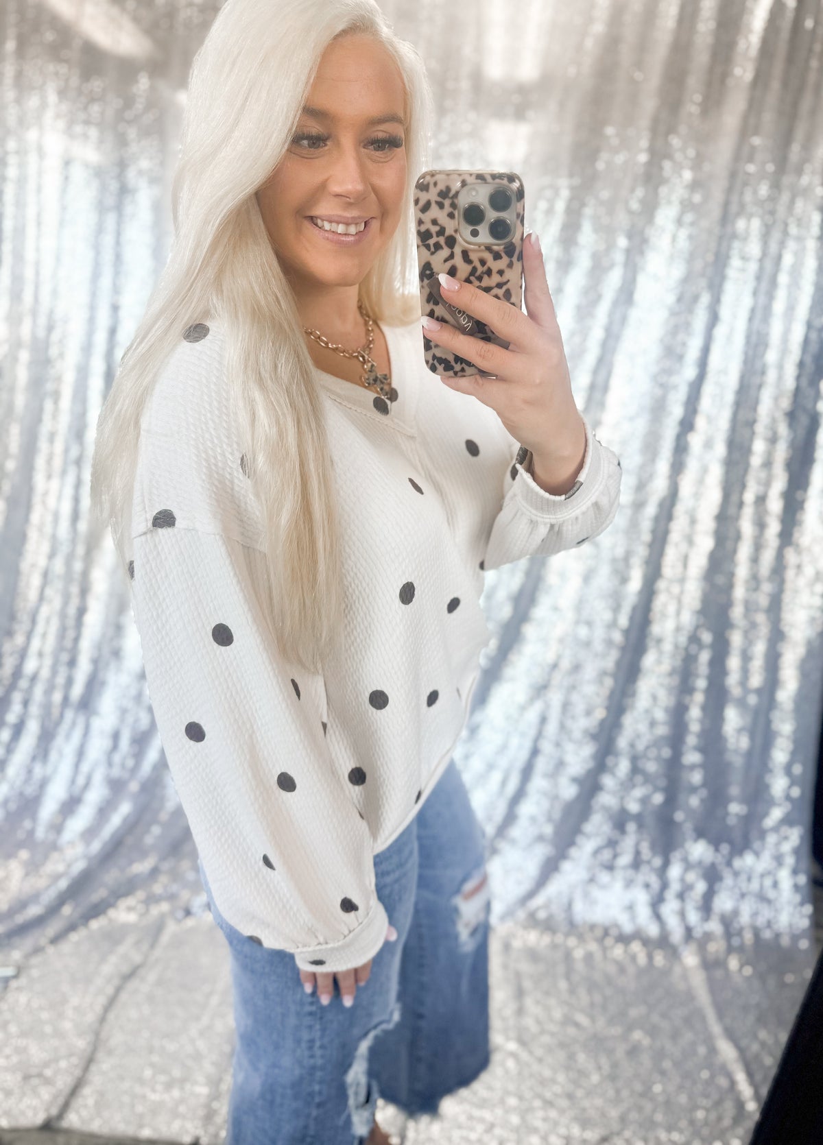 Chocalate & Cream Polka Dot Longsleeve