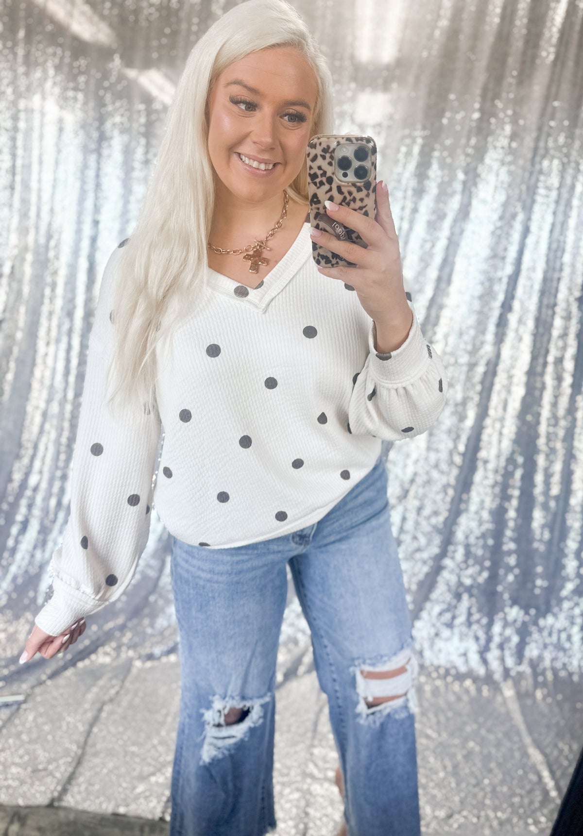Chocalate & Cream Polka Dot Longsleeve