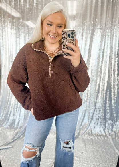 Teddy Bear Gingham Button Sherpa
