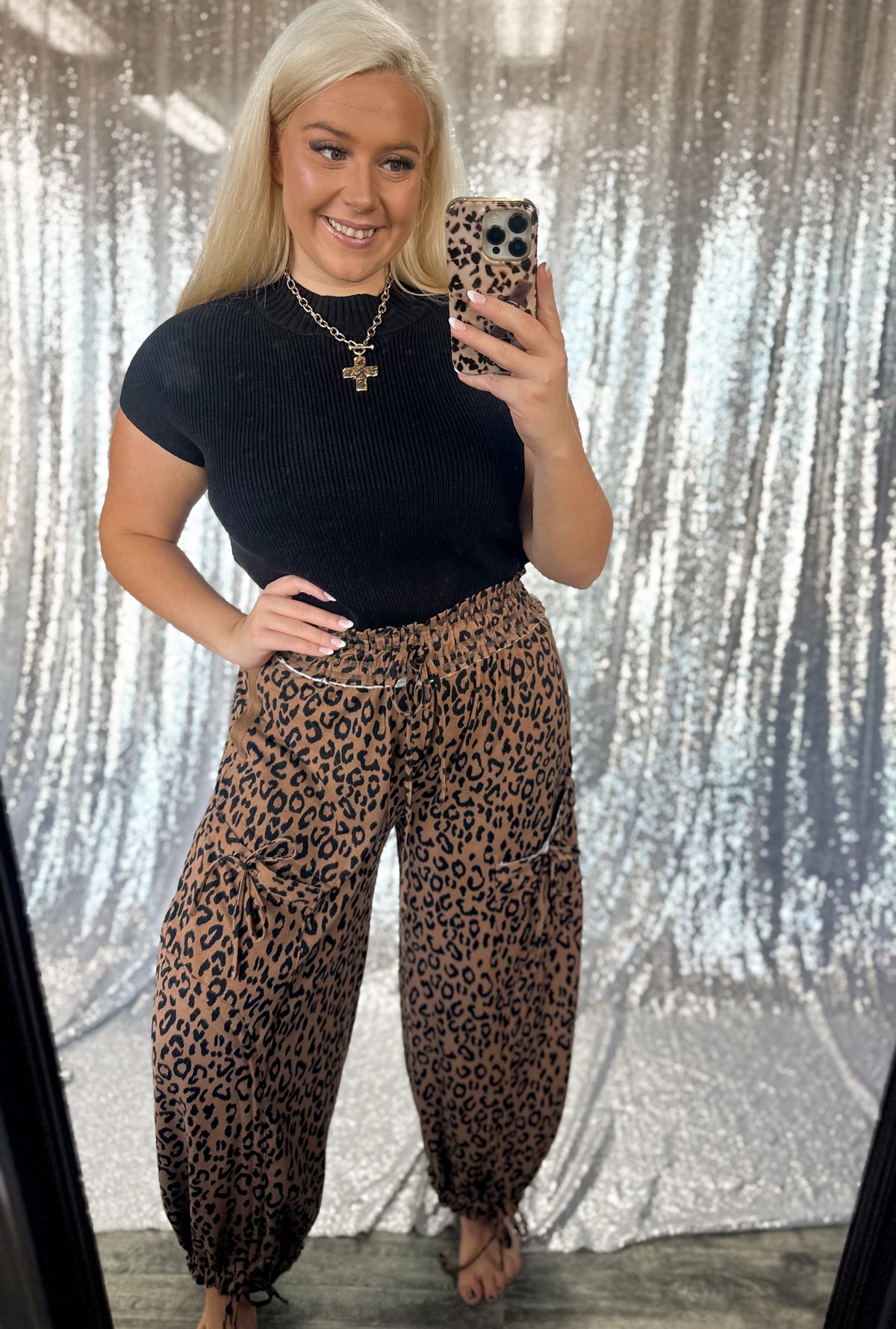 Leopard Barrel Cargo Joggers