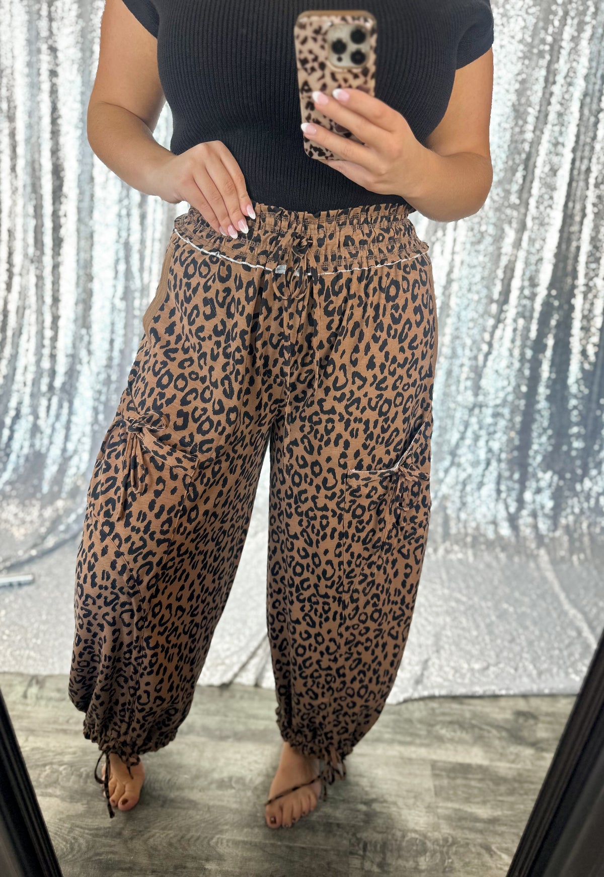 Leopard Barrel Cargo Joggers