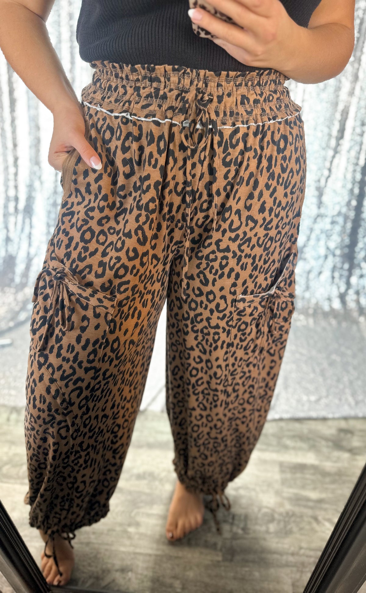 Leopard Barrel Cargo Joggers