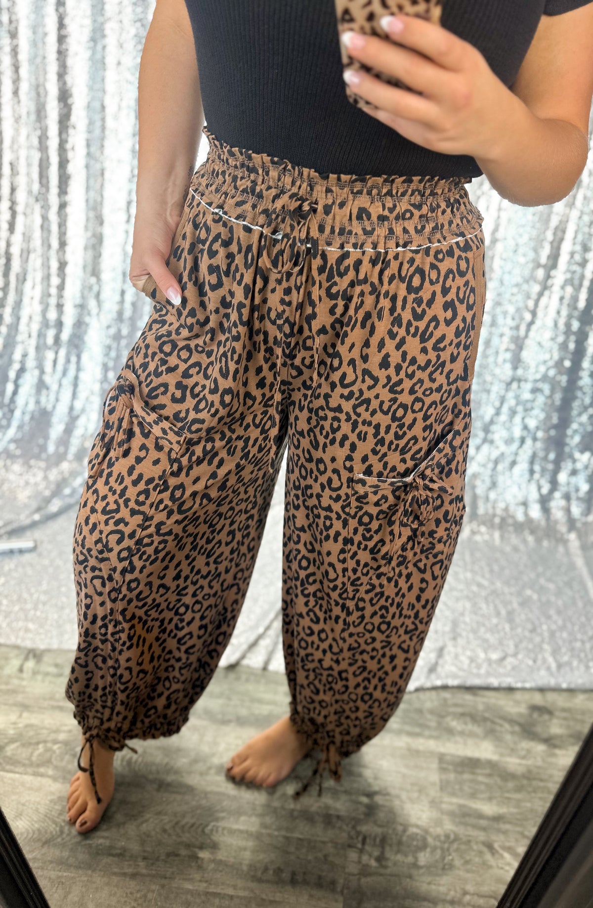 Leopard Barrel Cargo Joggers
