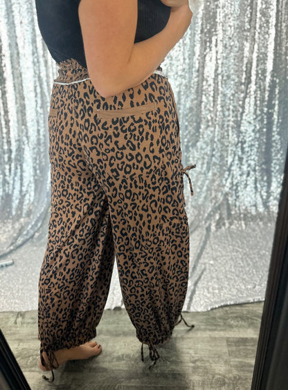 Leopard Barrel Cargo Joggers