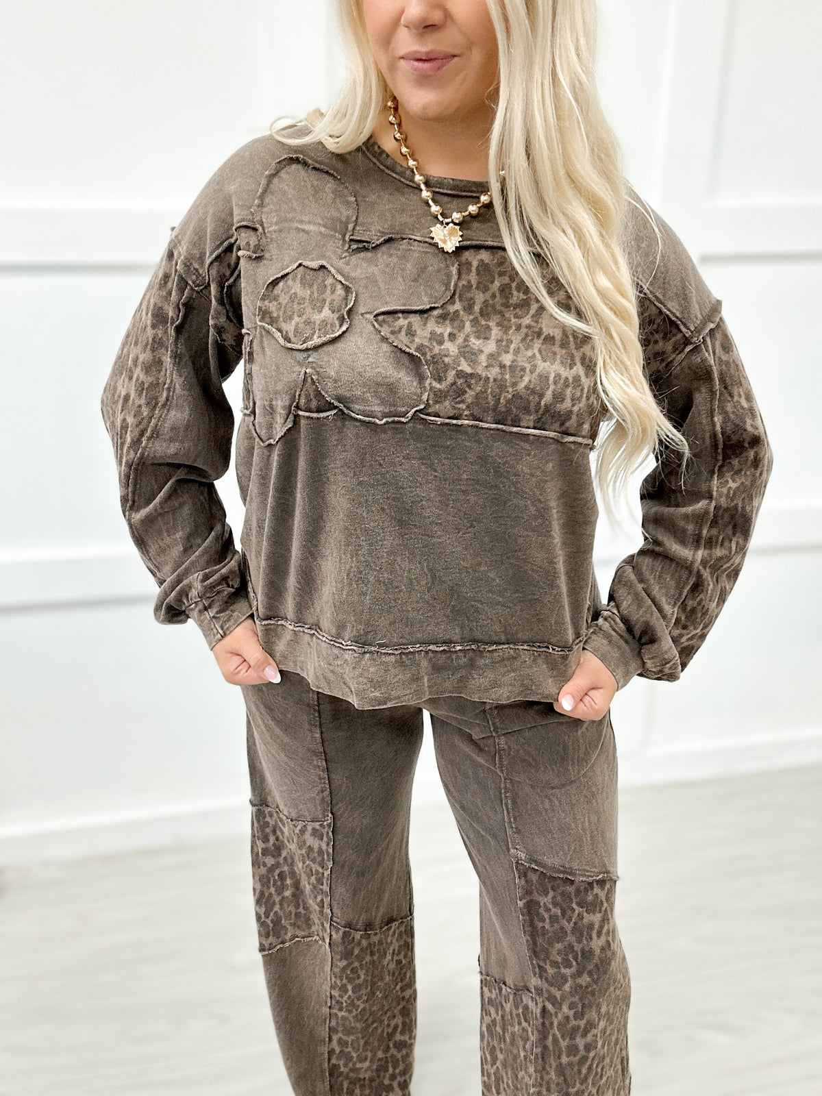 Mocha Leopard Patchwork Longsleeve