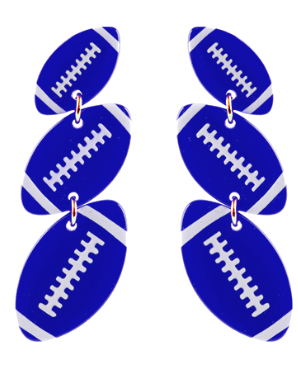 Blue White Football Dangles
