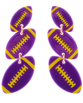 Purple / Yellow Football Dangles