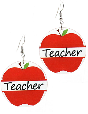 Teacher Apple Disk Earrings
