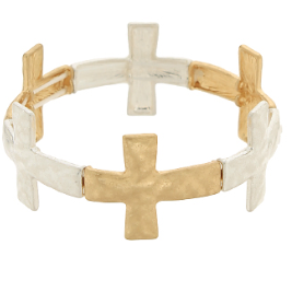 2 Tone Cross Bracelet