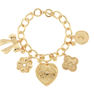 Multi Goldtone Charm Bracelet