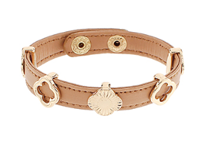 Leather Clover Cuff Bracelet